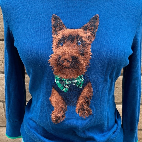 - Lands End Harbor Blue Dapper Dog sweater - Picture 4 of 7